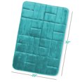thumbnail image 2 of Clara Clark Bathroom Rugs, Velvet Memory Foam Bath Mat, Ultra Soft Non Slip and Absorbent - Tiled - Large - Teal, 2 of 6