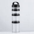 thumbnail image 4 of 4X Stackable Snack Containers for Kids and Adult, 4 Stackable Snack Cups for School and Travel Transparent Black, 4 of 4