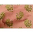 thumbnail image 4 of oneOone Organic Cotton Voile Fabric Peacock Block Printed Craft Fabric BTY 42 Inch Wide, 4 of 4