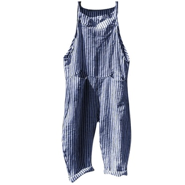 Salopette à Bretelles à Rayures Unie pour Femmes, Combinaison Salopette pour Préadolescentes, Justaucorps à Manches Longues, Combinaison Lacée, Salopette à Poches, Combishort en Denim pour Femmes, Combinaison de Mer, Combinaison à Volants