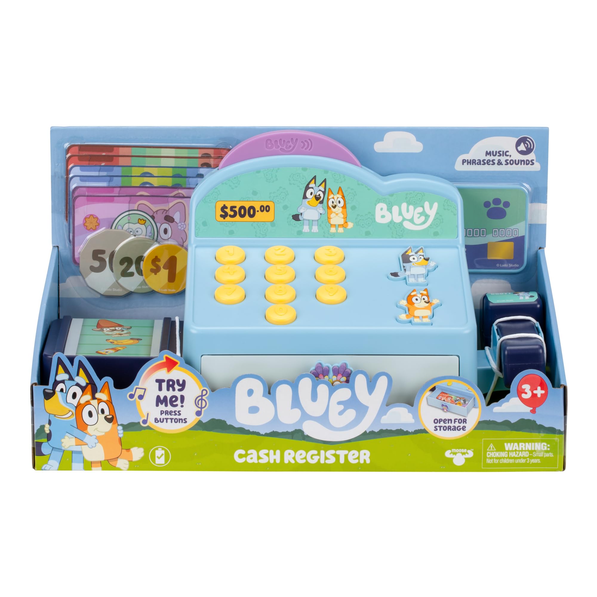 Caisse Enregistreuse Bluey Avec Sons, Lumières, Billets, Pièces Et Carte – Jeu De Rôle Dès 3 Ans