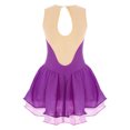 thumbnail image 2 of Miaeowve Robe de Patinage Artistique pour Filles Sans Manches avec Strass, Vêtements de Danse Ballet Performance Violet 12, 2 of 7