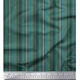 thumbnail image 1 of Soimoi Green polyester Crepe Fabric Vertical Stripe Print Sewing Fabric Yard 42 Inch Wide, 1 of 5