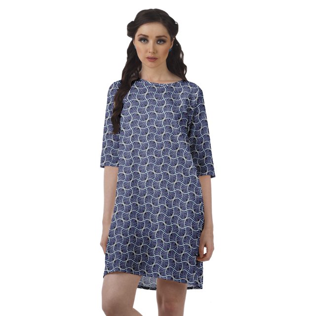 Moomaya Robe de Soirée pour Femmes, Encolure Dégagée, Tunique en Georgette Mousse à Manches 3/4