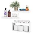 thumbnail image 3 of Sorbus Floating Shelves for Wall Set of 3 - Bathroom Shelves for Wall Storage, Over Toilet, Bedroom, Farmhouse, Wall Decor - 2 Floating Shelves with Invisible Brackets & 1 Rectangular Box, 3 of 7