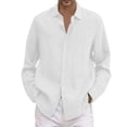 thumbnail image 1 of 2025 Homme Été Uni Décontracté Col Rabattu Grande Taille Chemise Ample Imprimé Hommes Col Rabattu Long N Chemise à Manches Longues, 1 of 5