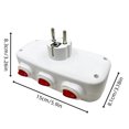 thumbnail image 4 of BotaniNest 3 Way Plug Power Strip With Individual Switches – European Standard 2 Pin Wall Tap Extender Independent On/Off Buttons Compact Splitter For Home And Trave, 4 of 6