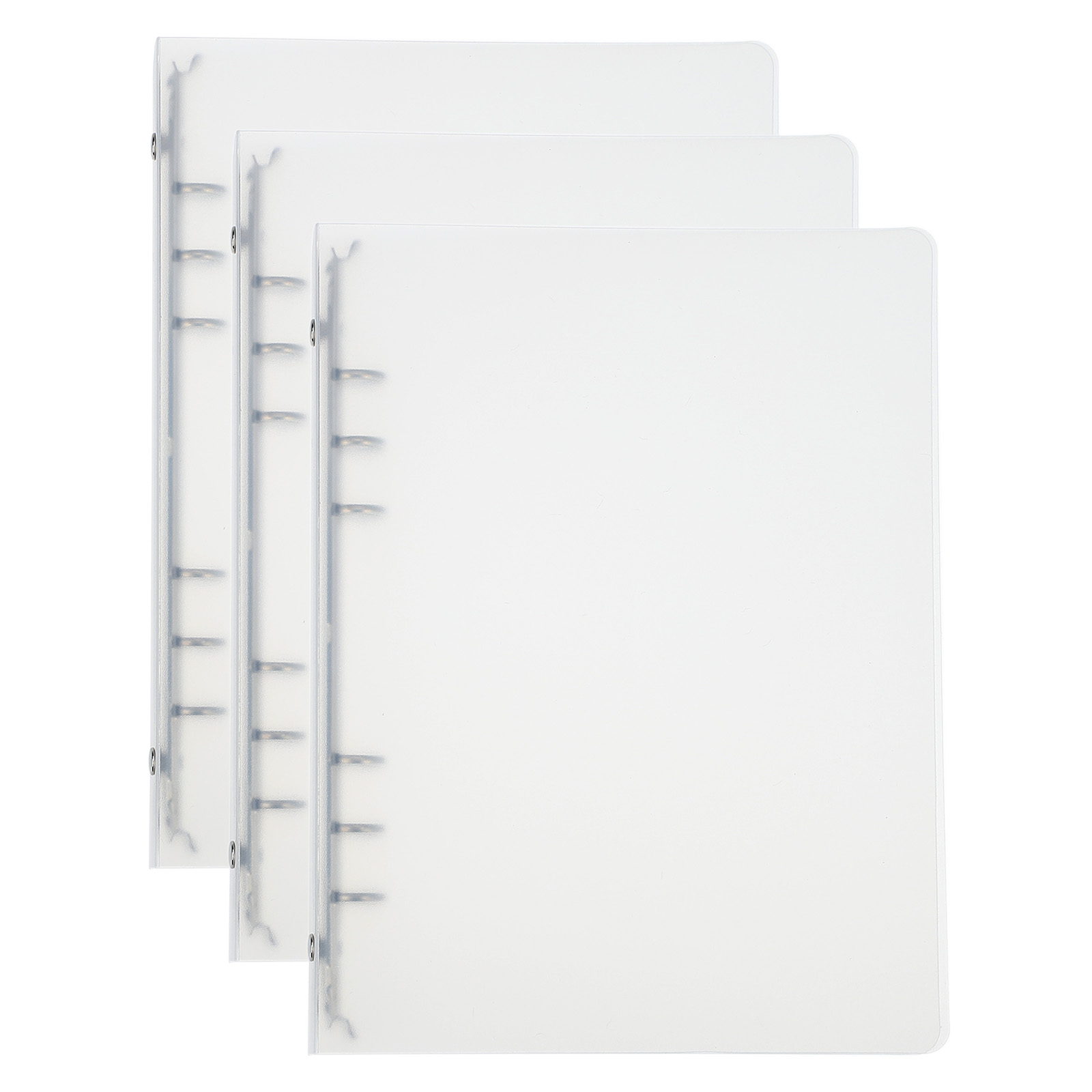 Uxcell A5 Binder Cover, 3 Pcs PP 6 Ring Loose Leaf Binder Protector Round Ring Binder, Transparent