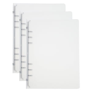 Uxcell A5 Couverture de la bouteille, 3 Pcs PP 6 Anneau de protection de l'anneau à feuilles longues Binder rond, transparent
