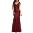 thumbnail image 1 of Pompotops Robe Sirène Ajustée à Paillettes pour Femme Robe de Soirée Robe, 1 of 7