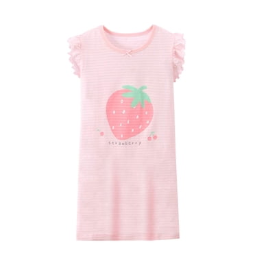 Chemise de Nuit d'Été Douce pour Filles en Coton, Pyjama, Chemises de Sommeil, Manches Volantées, Tenue de Nuit 3-12 Ans
