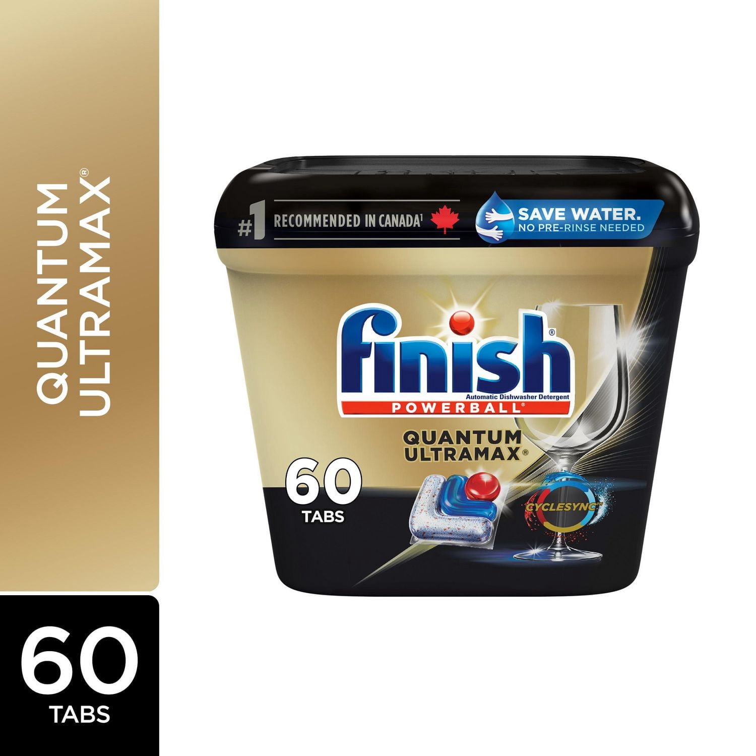 Finish® Quantum UltraMAX® dishwasher Detergent Pods for Diamond Shine, Removes burnt-on stains & 24hr Dried on stains, No pre rinse needed, 60 Tabs