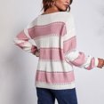 thumbnail image 4 of Dvkptbk Chandails pour Femmes Chandail à Col Rond à Rayures Décontracté chandail Tricoté Manches Longues Hauts Vêtements en Liquidation, 4 of 7