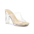 thumbnail image 1 of BLISSFUL STEP Women's Clear Platform Blocked Heel Slides Sandals, 1 of 7