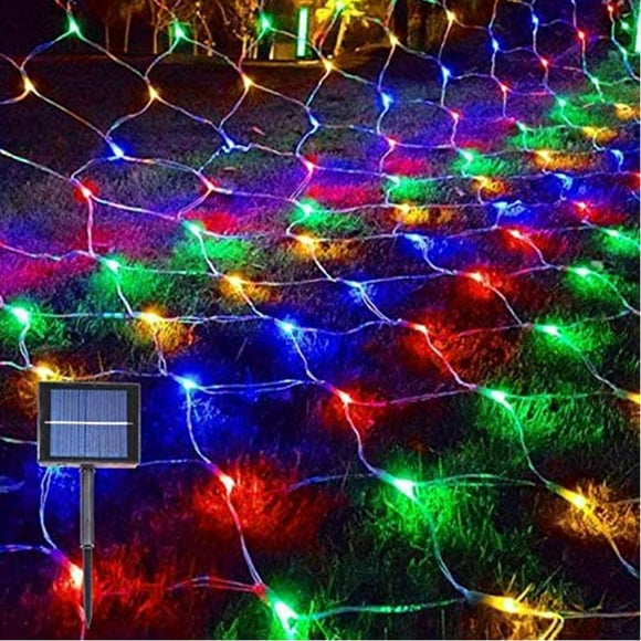 Halloween Decorations Clearance Sale 3*2m 192pc Solar Net Mesh String Lights Outdoor Waterproof LED Lights for Party Christmas