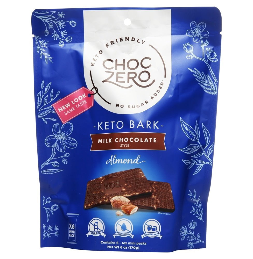 ChocZero - Style Chocolat au Lait Keto Bark Sans Sucre aux Amandes - 6 oz