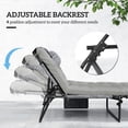 thumbnail image 4 of Outsunny Chaise Longue Pliante avec Coussin, Chaise de Bronzage Inclinable, Gris, 4 of 10