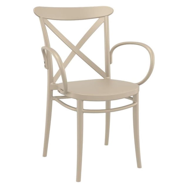 Siesta Exclusive ISP256-WHI Fauteuil d'Extérieur en Résine Cross TG Blanc - Ensemble de 2