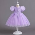 thumbnail image 2 of Cardigans pour Tout-Petits 2t Robes Jeunesse Taille 16 Robe Fille Tout-Petit Enfants Été Manches Courtes Robe Fleurie Robe de Défilé Performance, 2 of 9