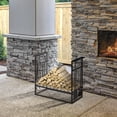 thumbnail image 2 of HOMCOM Heavy Duty Firewood Wood Log Rack Vintage Design Firewood Storage Shelf w/ 4 Tools, Black, 2 of 10