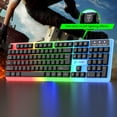 thumbnail image 4 of Cameland Illuminated Keyboard Floating Keys Mechanical Feel Gaming Keyboard Spherical Fingerprint Keycaps Multimedia Shortcuts High-Value Keyboard, 4 of 8
