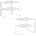 thumbnail image 1 of Kitchen Cabinet Organizer, 3 Tier White Corner Plate Shelf for Kitchen Cabinet Storage - Cupboard Shelf Insert Organizer, 1 of 5