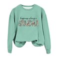 thumbnail image 1 of GZWYHT Grande Vente! Chandails à Capuchon pour Femmes, Chandails à Capuchon Graphiques, Chandail en Molleton pour Grand-Mère Automne Col Rond Chandails en Molleton Sans Capuche le Bonheur C'est d'Tre une Grand-Mère, Tenues d'Automne, Vêtements d'Automne Vert m, 1 of 3