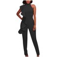 thumbnail image 1 of Yuyuzo Women's Jumpsuit Ruffle Strapless Mock Neck Solid Color High Waist Pants Clubwear Rompers, 1 of 7