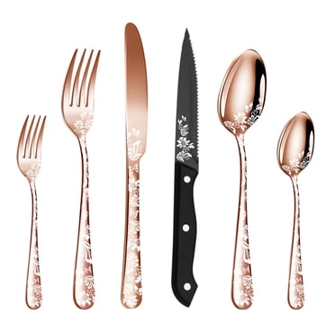 Amdohai 48PCS Stainless Steel Silverware Set Mirror-Polished Cutlery Flatware Set 8 Steak