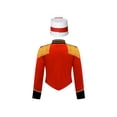 thumbnail image 2 of Hansber Enfants Garçons Uniforme d'Équipe de Tambour-Major Tenue de Performance de Batteur Veste à Franges de Fanfare et Chapeau A Rouge 6, 2 of 7