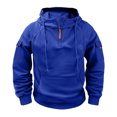 thumbnail image 2 of Lyrcatrment Mens Fleece Heavyweight Hoodies 1/4 Zip Drawstring Outdoor Sweatshirts with Multi Pockets, 2 of 7