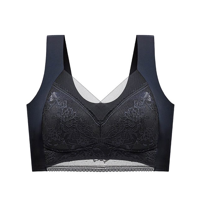 Timegard 2pc Lace Bras for Women Plus Size Full Coverage Mesh High Support Breathable Comfort Seamless Bra