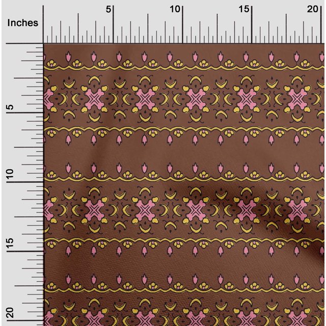 oneOone Cotton Poplin Fabric Floral Block Print Fabric By The Yard 56 Inch Wide