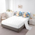 thumbnail image 3 of Lop-Eared Rabbit Bed in a Bag Queen Comforter Set 7 Piece,Red Rose Bedding Sets Romantic Flowers Bed Set,Cute Wild Animal Sheet Set with Comforter, 3 of 6