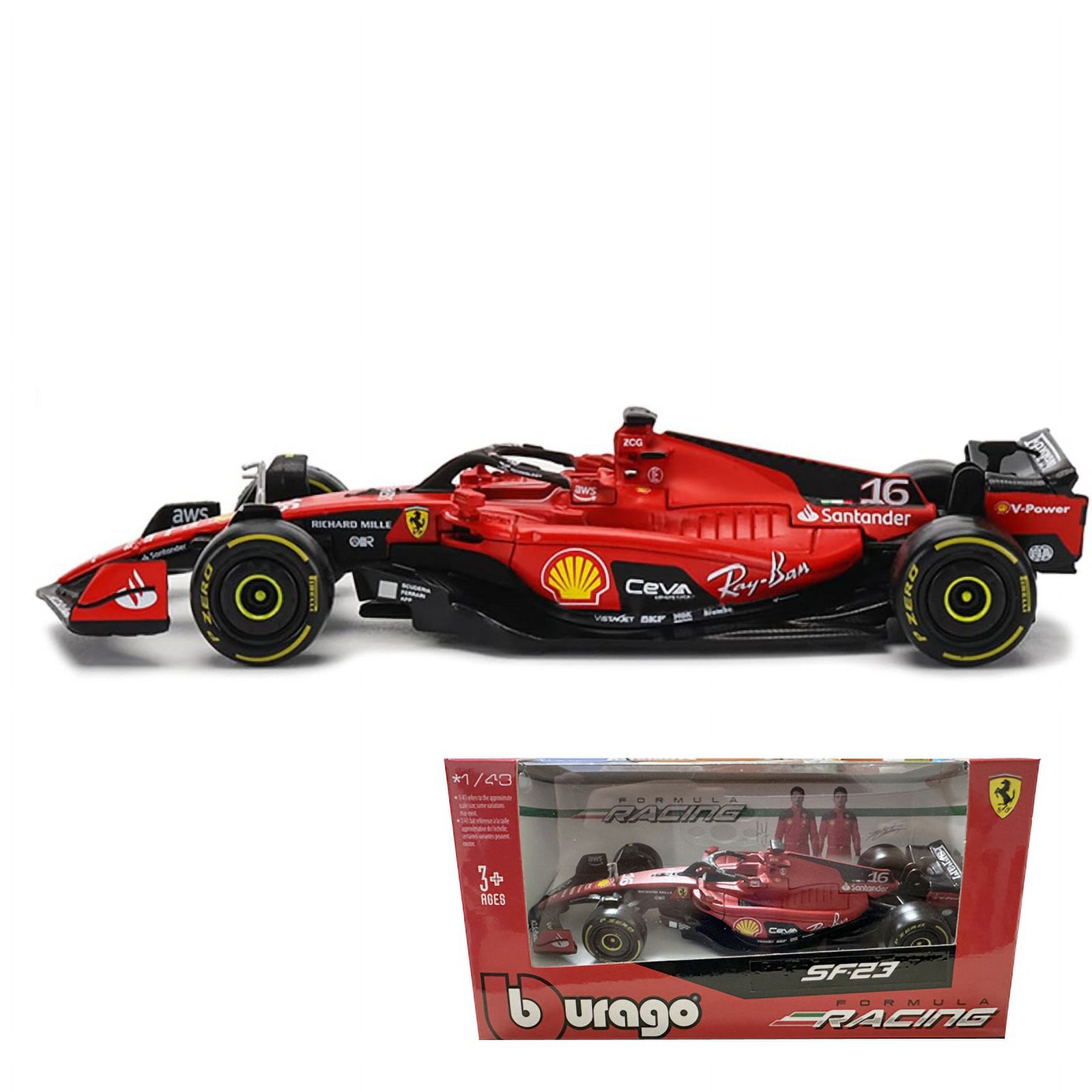 1:43 Aston Martin AMR23 Mercedes W14 Red Bull RB19 Miami GP Ferrari SF23 Alpine A523 F1 Modèle Voiture de Formule Statique Course SF23-16