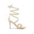 thumbnail image 3 of BLISSFUL STEP Sandales à Talons Aiguilles Hauts à Lacets pour Femmes Beige 7,5, 3 of 6
