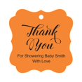 thumbnail image 1 of Darling Souvenir Baby Shower Thank you Favor Tags Custom Hang Gift Tags-Orange-100 Tags, 1 of 1