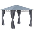thumbnail image 1 of Outsunny Pavillon à Toit Rigide 10 Pieds x 10 Pieds, Auvent de Gazebo, Pavillon de Patio Extérieur, Gris Foncé, 1 of 10