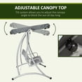 thumbnail image 4 of Outsunny 3 Person Patio Swing Seats with Adjustable Canopy, Dark Grey, 4 of 10
