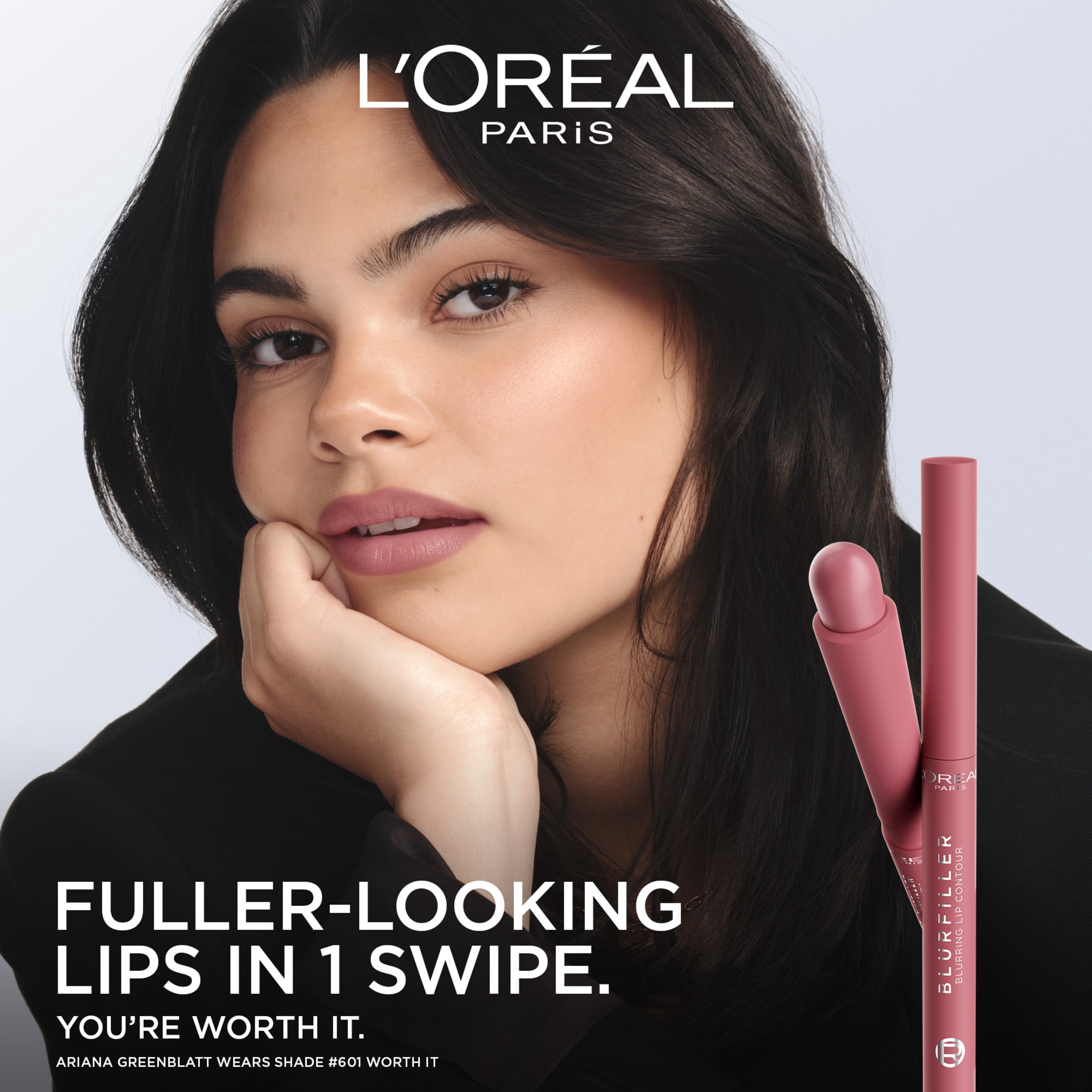 L'Oréal Paris Blurfiller Crayon Contour des Lèvres Floutant Effet Flou Doux et Naturel, Bordeaux Bisous
