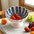 thumbnail image 1 of Ceramic Display Plate Ceramic High Legged Fruit Plates Dark Blue Dessert Tray for Snacks and Table Centerpiece(1-Piece) Rkxzt, 1 of 8