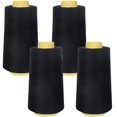 thumbnail image 1 of Superpunch Black Polyester Sewing Thread, 3000 m, Pack of 4 Cones, 1 of 2