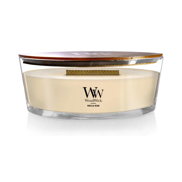 Woodwick Bougie Parfumée Ellipse, Gousse de Vanille, 16 Oz / jusqu'à 50 Heures de Combustion