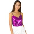 thumbnail image 1 of INSPIRE CHIC Camisole Métallique de Fête à Bretelles Spaghetti pour Femme, 1 of 6
