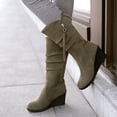 thumbnail image 4 of Mikilon Chaussures pour Femmes Couleur Unie Décontractées Tige en Suède Fermeture Éclair Talons Compensés Chaudes d'Hiver Bottes de Cowboy Résistantes à l'Usure, 4 of 6