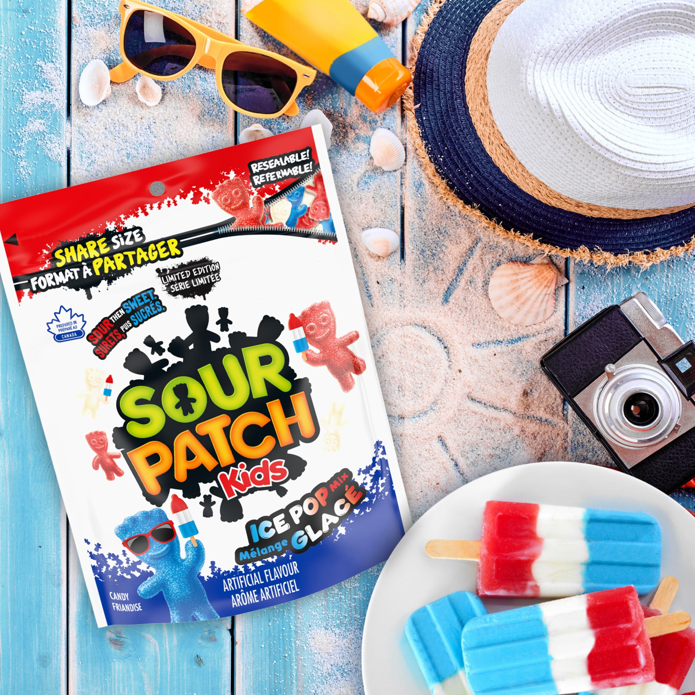 Friandise SOUR PATCH KIDS, Mélange glacé, Surets puis sucrés, Préparé au Canada