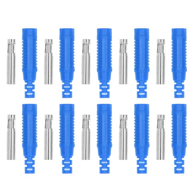 10 Set Banana Female Socket Brass PA Jack Connector Insulation Tube Press Fit Adapter J.10031Blue