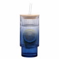 thumbnail image 2 of Mainstays Ribbed Glass Tumbler Blue, 2 of 6