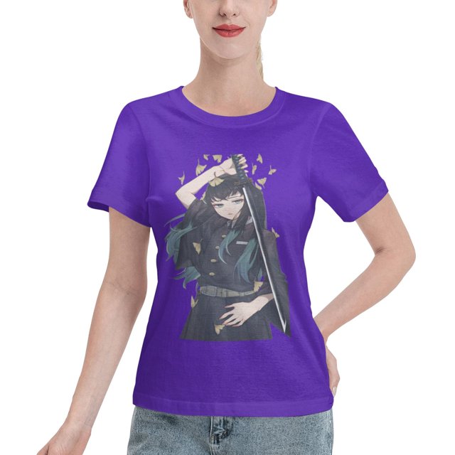 T-Shirt Basique à Manches Courtes pour Femmes Demon Slayer : Shitou Wuichiro
