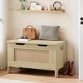 thumbnail image 2 of BeesClover Storage Chest, Storage Bench with Safety Hinge, Wooden Storage Trunk, Flip Top Blanket Storage Chest Trunks, Bench Storage for Entryway, Living Room, Bedroom, 2 of 9